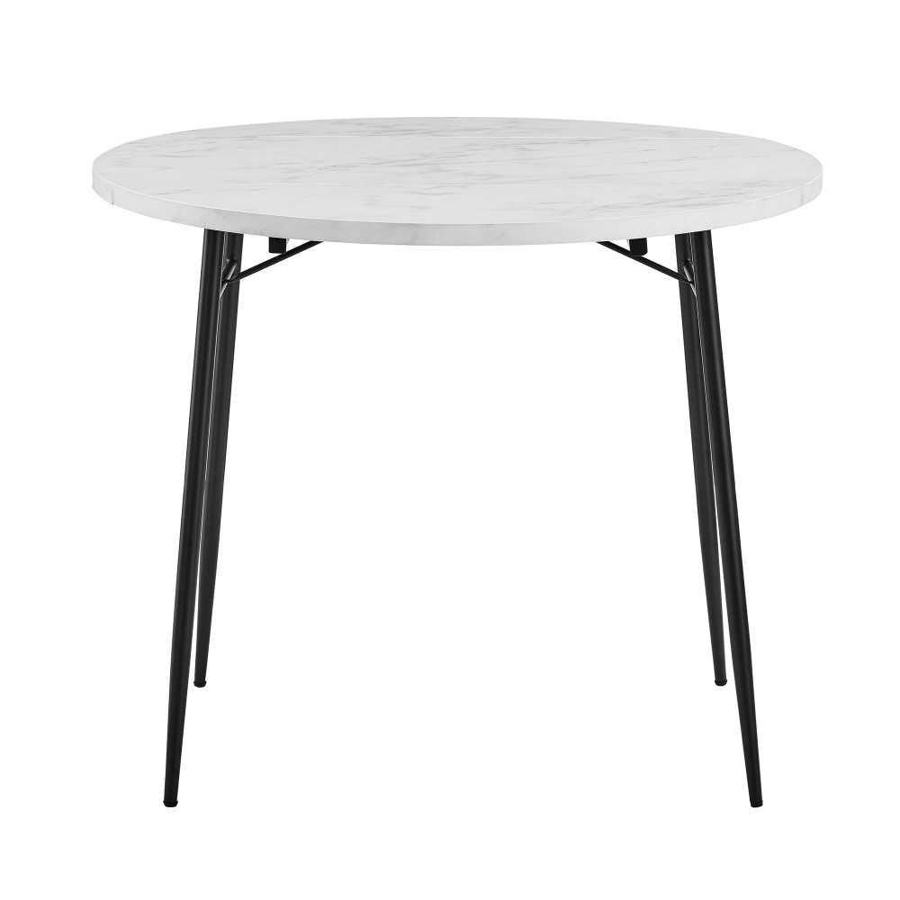 Jacob 36" Drop Leaf Dining Table - Faux White Marble