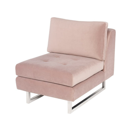 Janis Blush Fabric Armless Sofa Seat, HGSC597