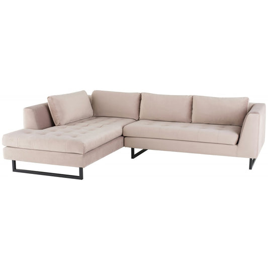 Janis Blush Fabric Sectional Sofa, HGSC592