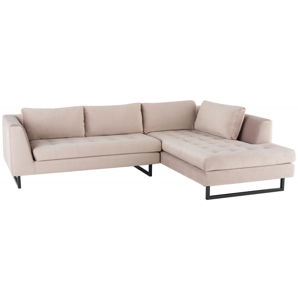 Janis Blush Fabric Sectional Sofa, HGSC594