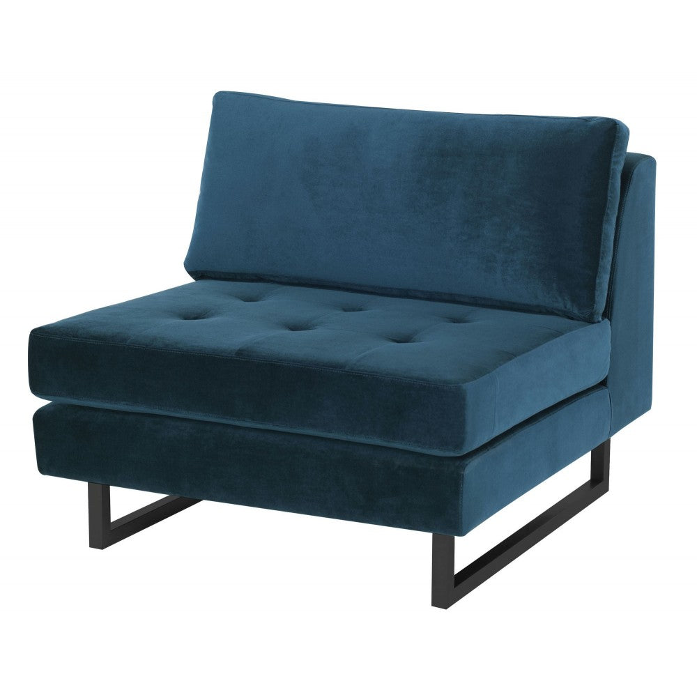 Janis Midnight Blue Fabric Armless Sofa Seat, HGSC542