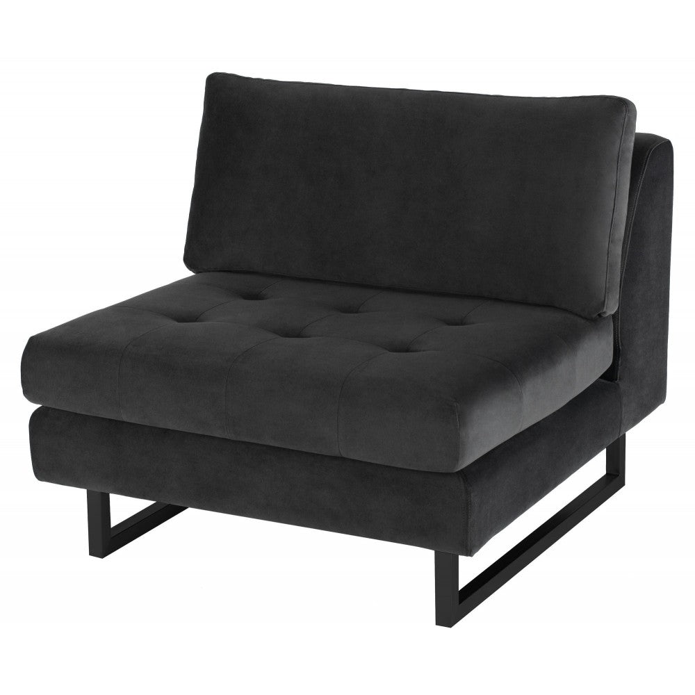 Janis Shadow Gray Fabric Armless Sofa Seat, HGSC541