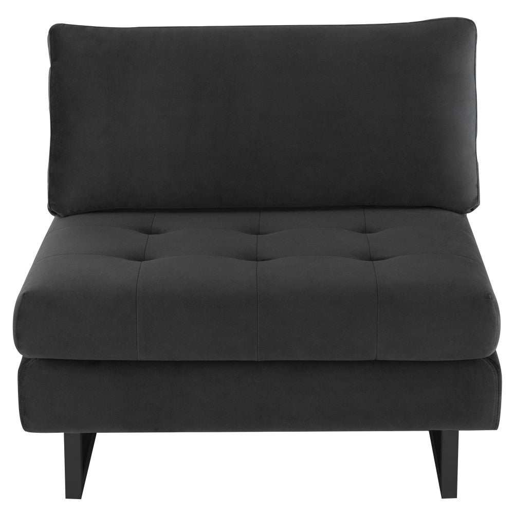 Janis Shadow Gray Fabric Armless Sofa Seat, HGSC541