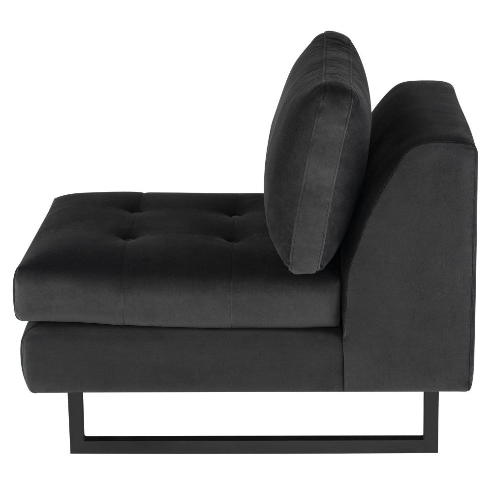 Janis Shadow Gray Fabric Armless Sofa Seat, HGSC551