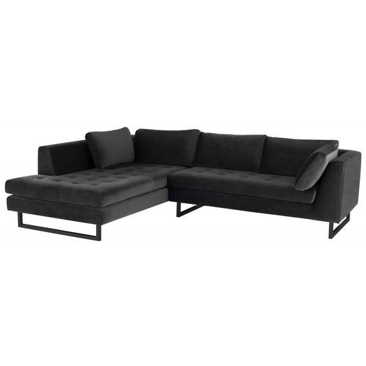 Janis Shadow Gray Fabric Sectional Sofa, HGSC521