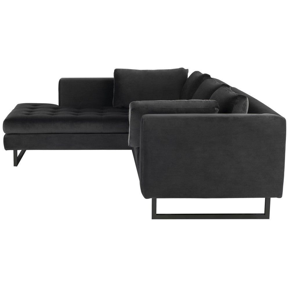 Janis Shadow Gray Fabric Sectional Sofa, HGSC521