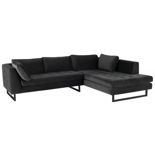 Janis Shadow Gray Fabric Sectional Sofa, HGSC531