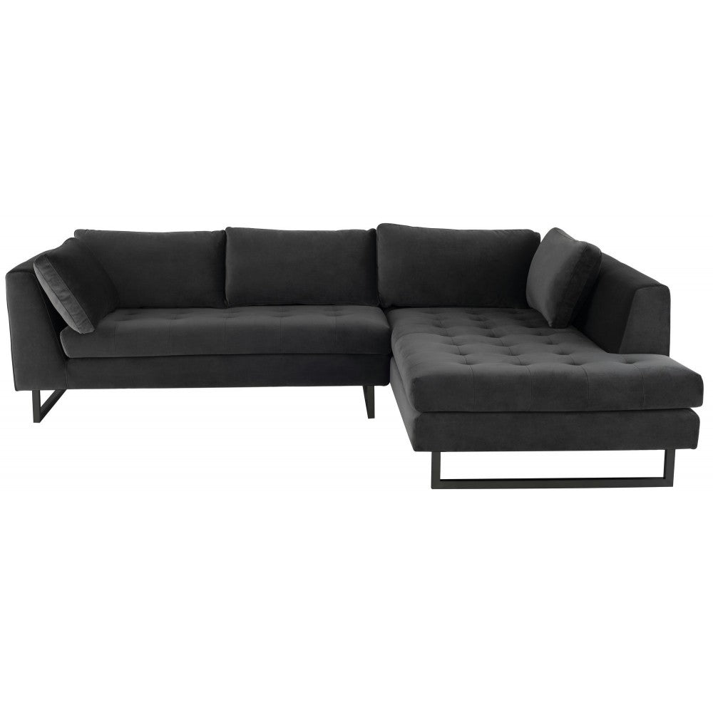 Janis Shadow Gray Fabric Sectional Sofa, HGSC531