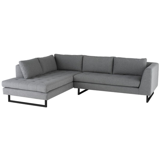 Janis Shale Gray Fabric Sectional Sofa, HGSC523