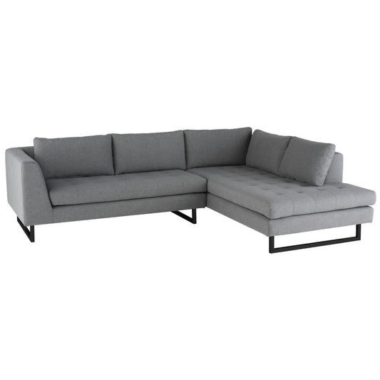Janis Shale Gray Fabric Sectional Sofa, HGSC533