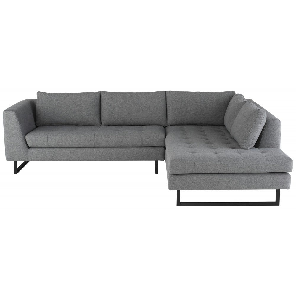 Janis Shale Gray Fabric Sectional Sofa, HGSC533