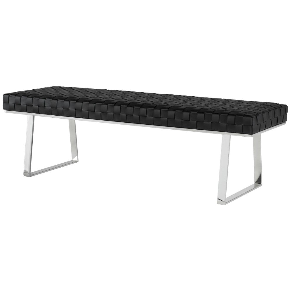 Karlee Black Leather Occasional Bench