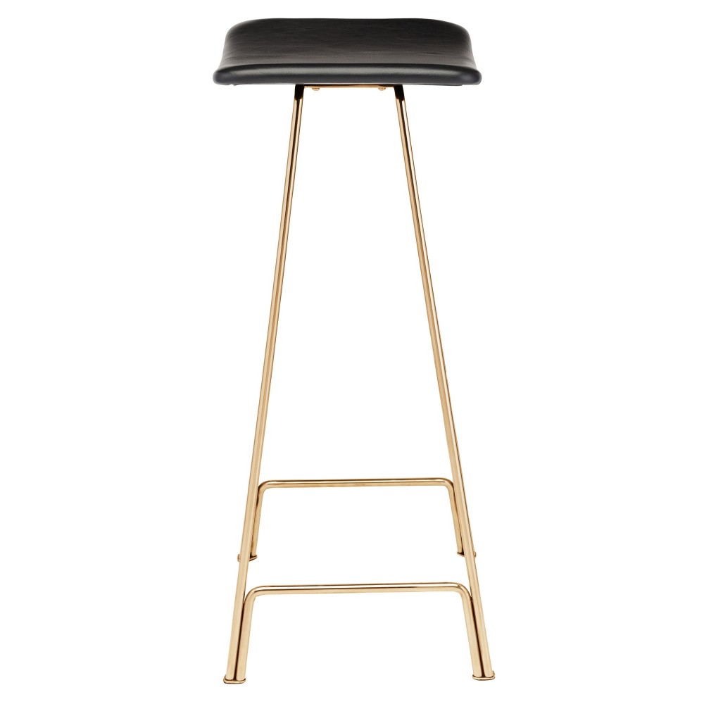 Kirsten Black Leather Bar Stool, HGEM828