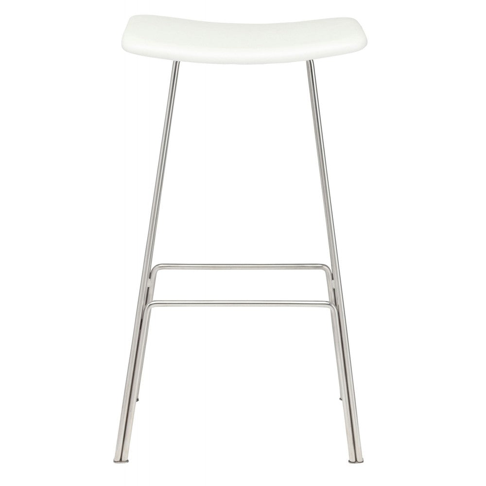 Kirsten White Leather Bar Stool, HGEM651