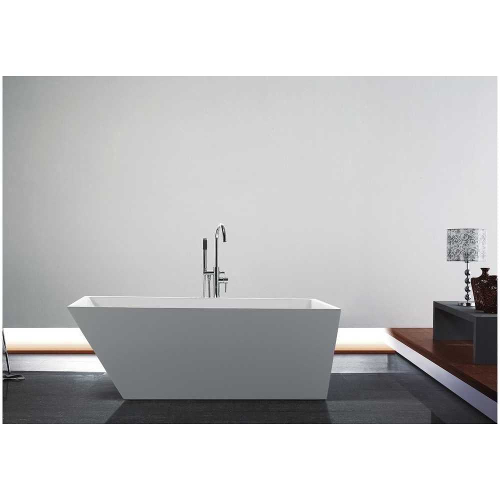 Kube Obliquo 67'' White Free Standing Bathtub