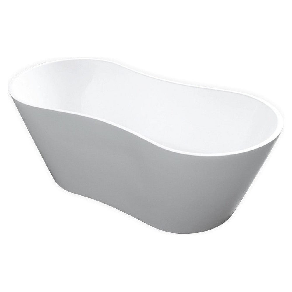 Kube Onde 67'' White Free Standing Bathtub