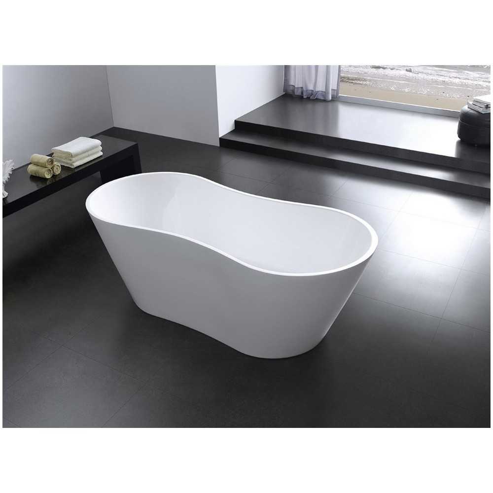 Kube Onde 67'' White Free Standing Bathtub