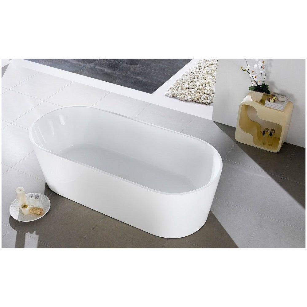 Kube Ovale 67'' White Free Standing Bathtub