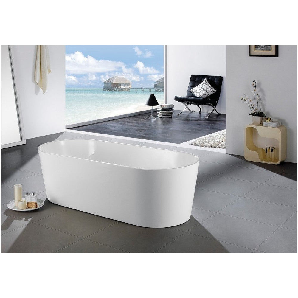 Kube Ovale 67'' White Free Standing Bathtub