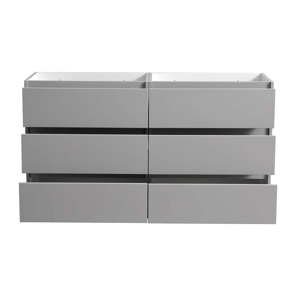 Lazzaro 60 Gray Free Standing Double Sink Modern Bathroom Cabinet FCB93-3030GR-D