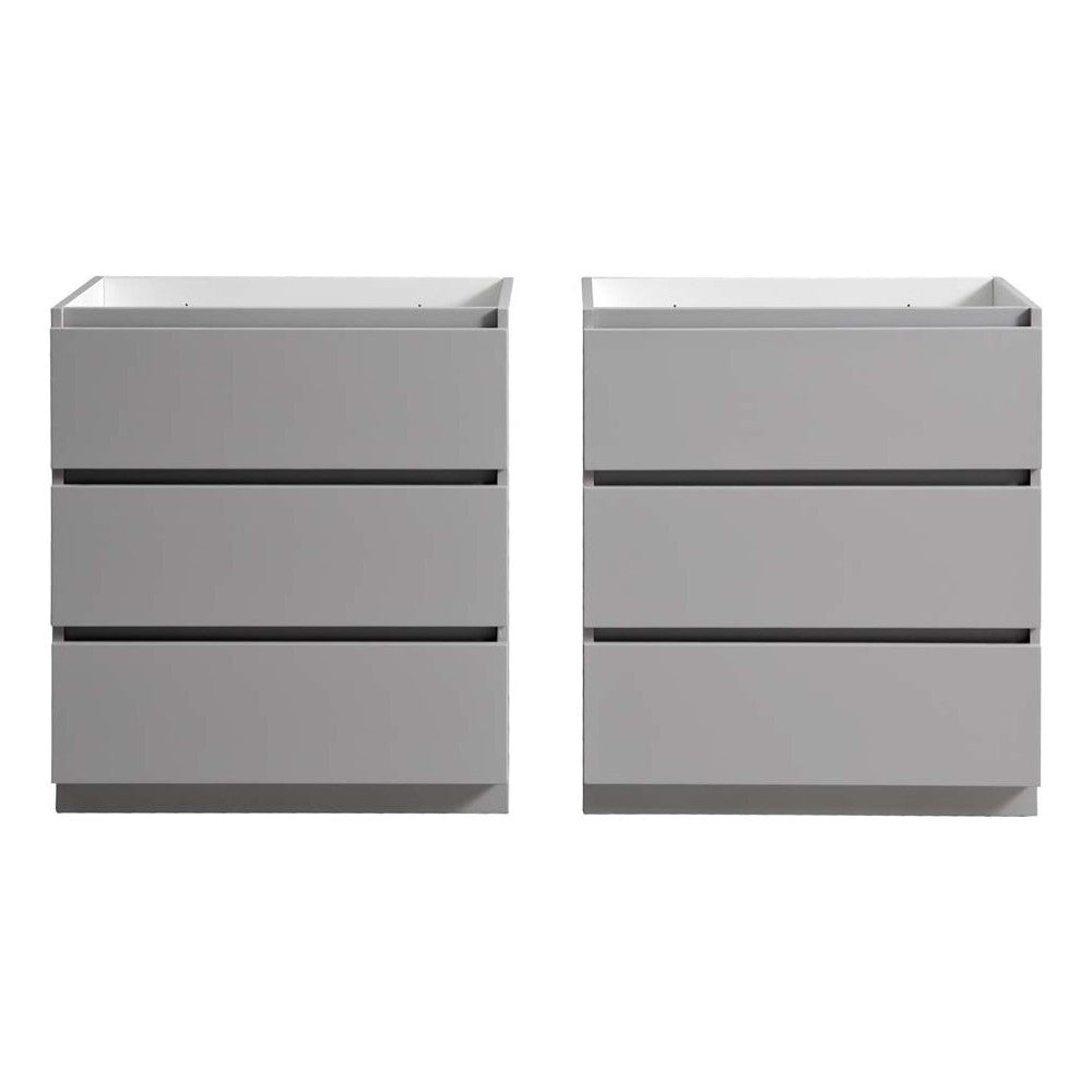 Lazzaro 60 Gray Free Standing Double Sink Modern Bathroom Cabinet FCB93-3030GR-D