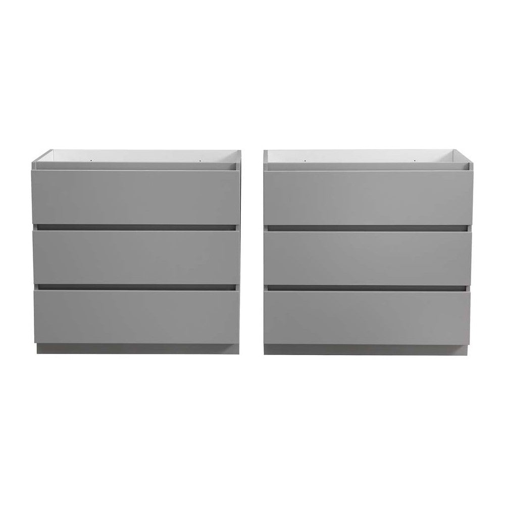 Lazzaro 72 Gray Free Standing Double Sink Modern Bathroom Cabinet FCB93-3636GR-D