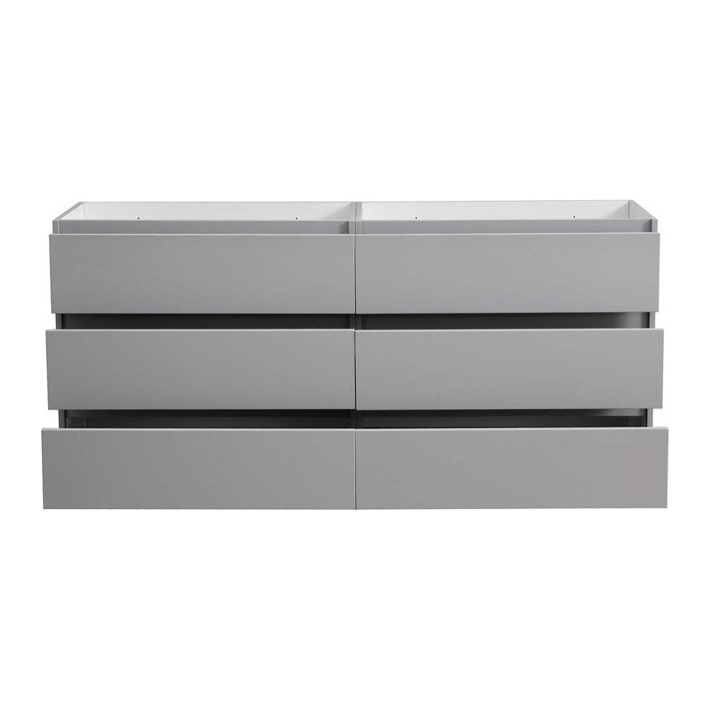 Lazzaro 72 Gray Free Standing Double Sink Modern Bathroom Cabinet FCB93-3636GR-D