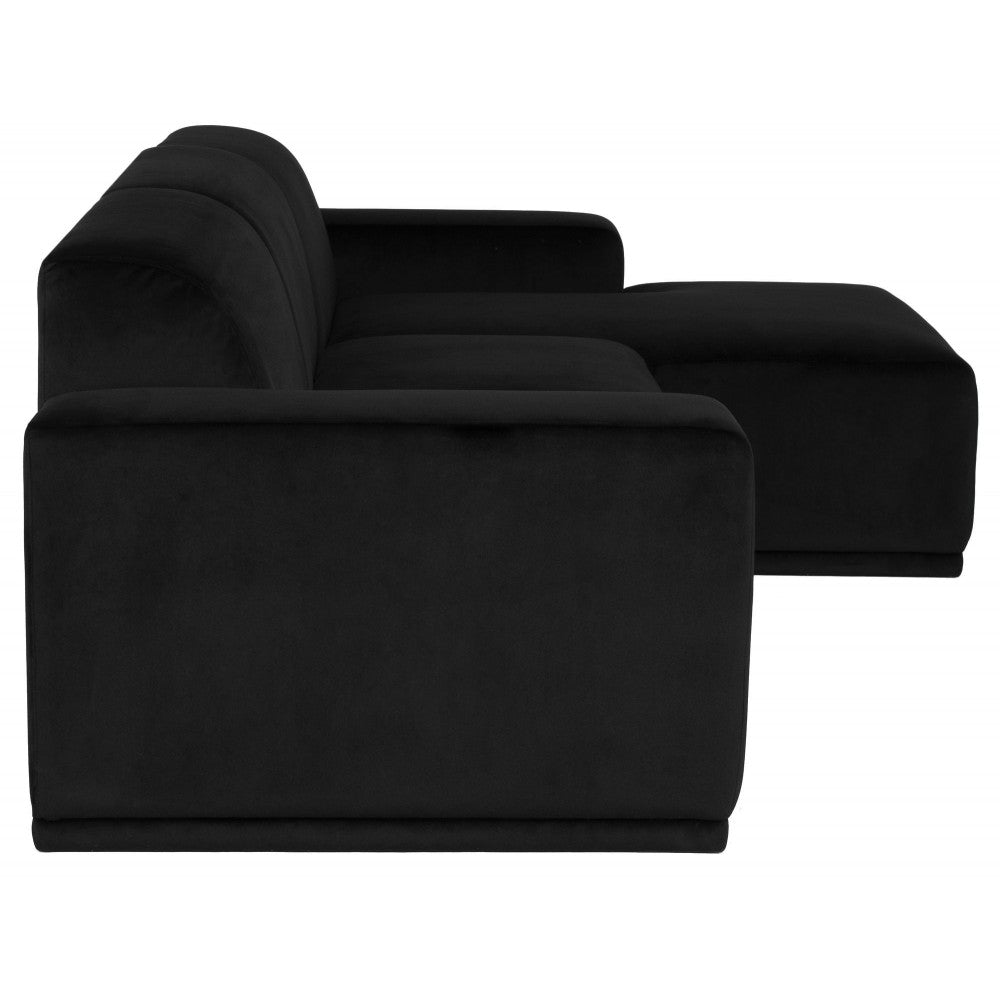 Leo Black Fabric Sectional Sofa, HGSN300