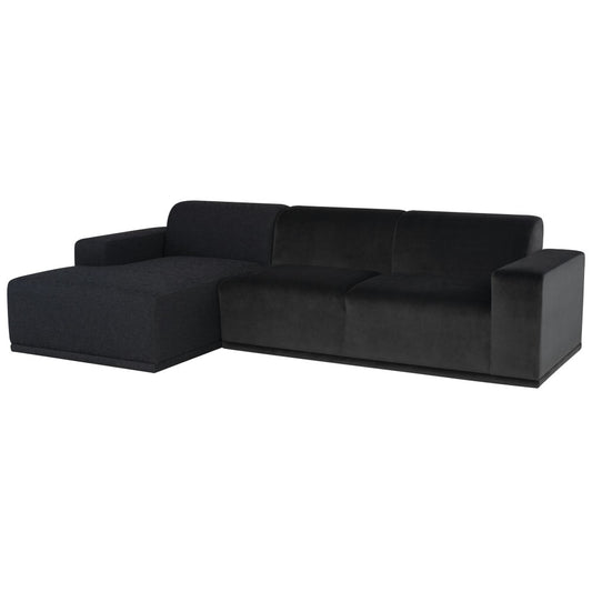 Leo Shadow Gray Fabric Sectional Sofa, HGSC714