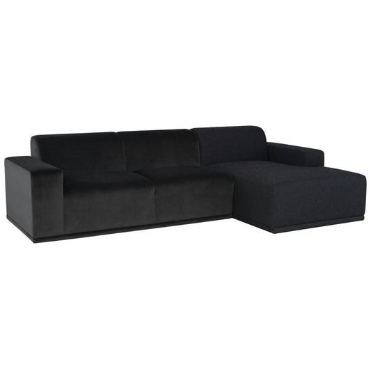 Leo Shadow Gray Fabric Sectional Sofa, HGSC908