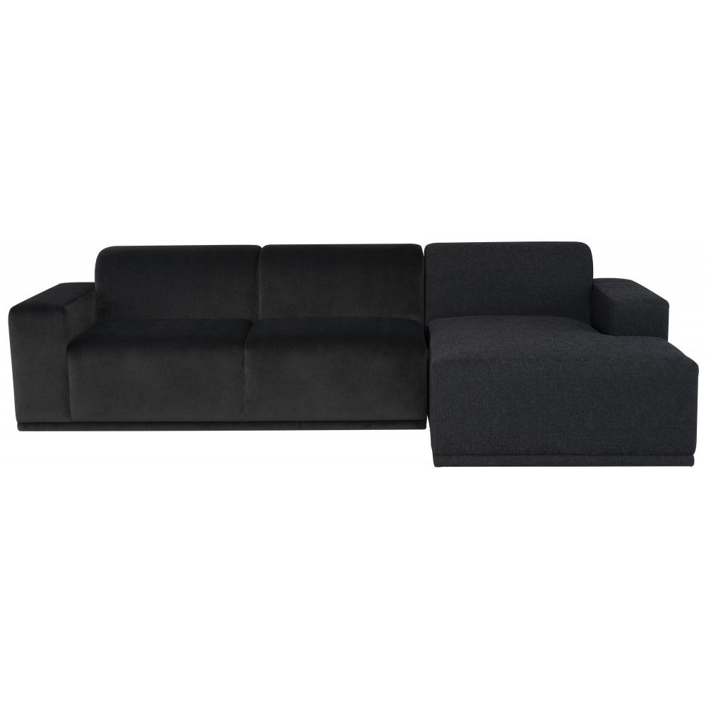 Leo Shadow Gray Fabric Sectional Sofa, HGSC908