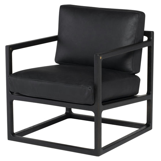 Lian Raven Leather Occasional Chair