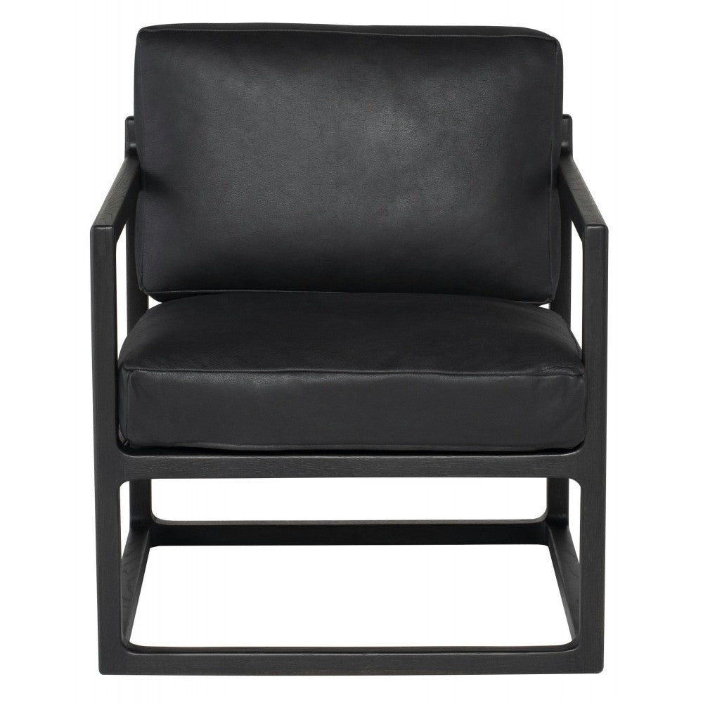 Lian Raven Leather Occasional Chair