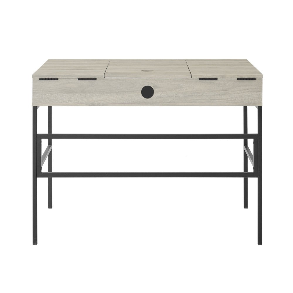 Lilian 42" Lift Top Storage Desk with Tablet Holder - Birch/Graphite