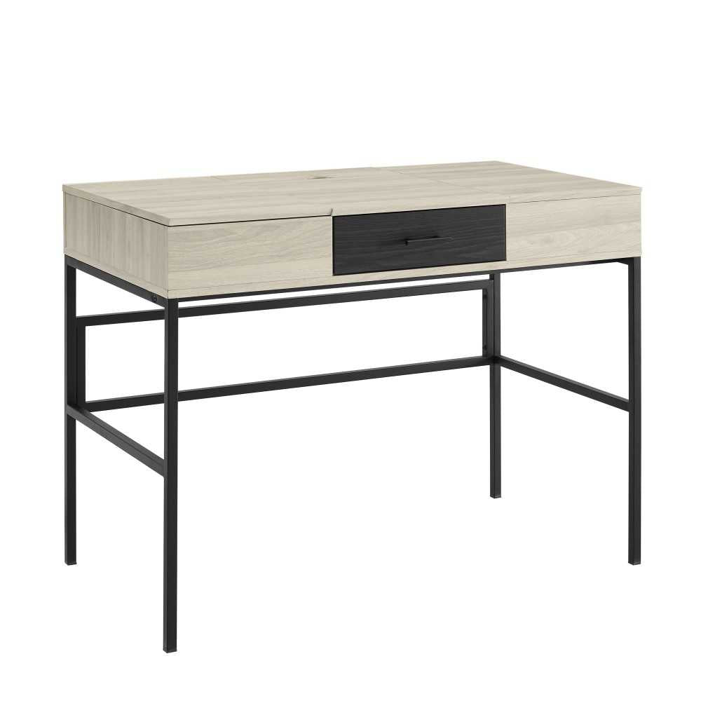 Lilian 42" Lift Top Storage Desk with Tablet Holder - Birch/Graphite