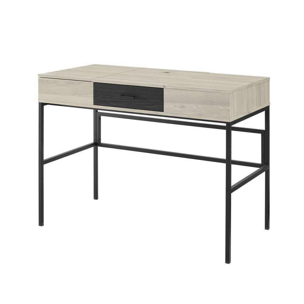 Lilian 42" Lift Top Storage Desk with Tablet Holder - Birch/Graphite