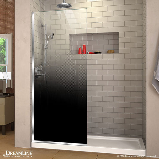 Linea Ombre 34 in. W x 72 in. H Single Panel Frameless Shower Screen in Chrome