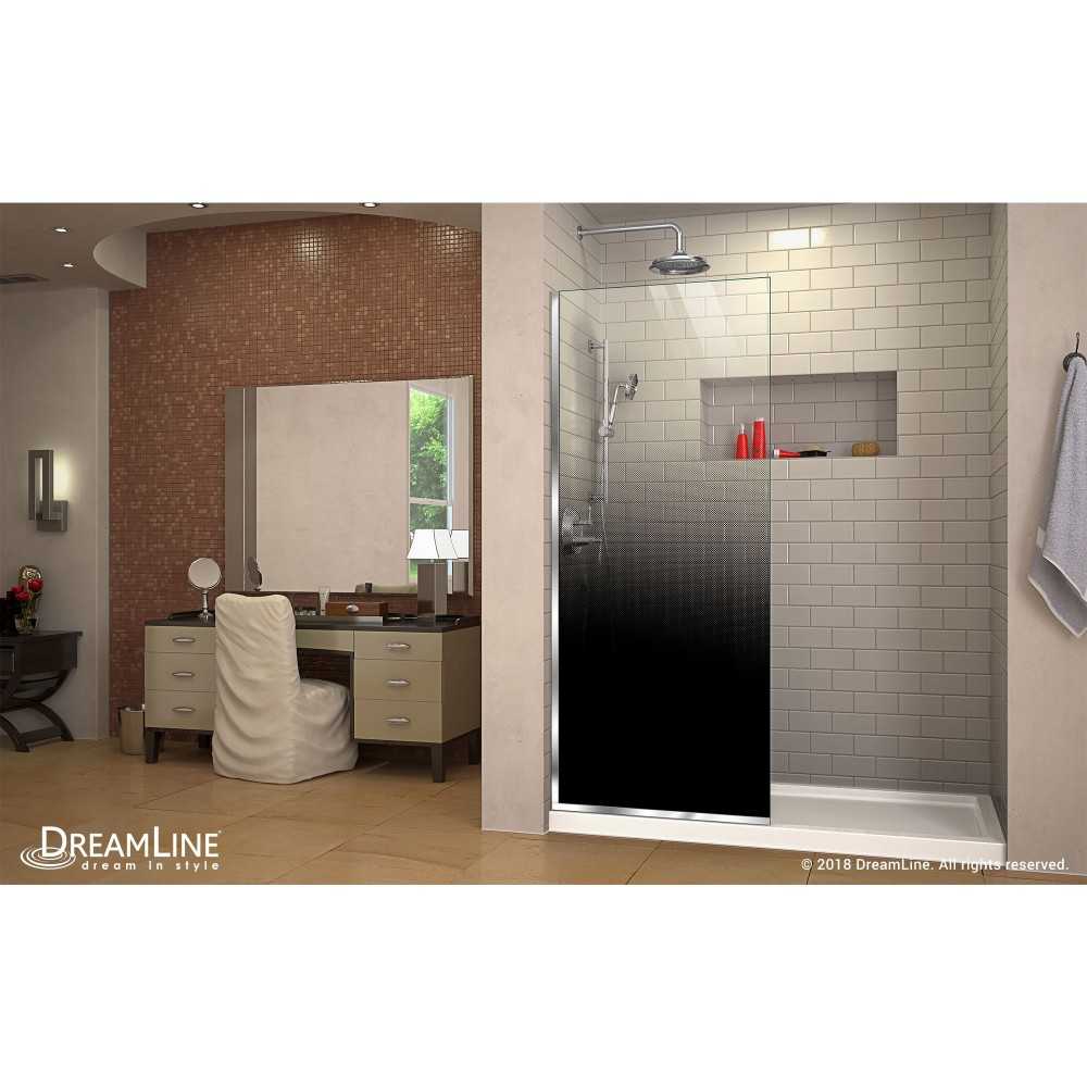 Linea Ombre 34 in. W x 72 in. H Single Panel Frameless Shower Screen in Chrome