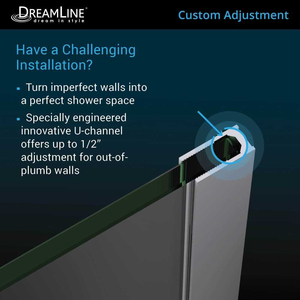 Linea Two Adjacent Frameless Shower Screens 30 in. and 34 in. W x 72 in. H, Open Entry Design in Brushed Nickel
