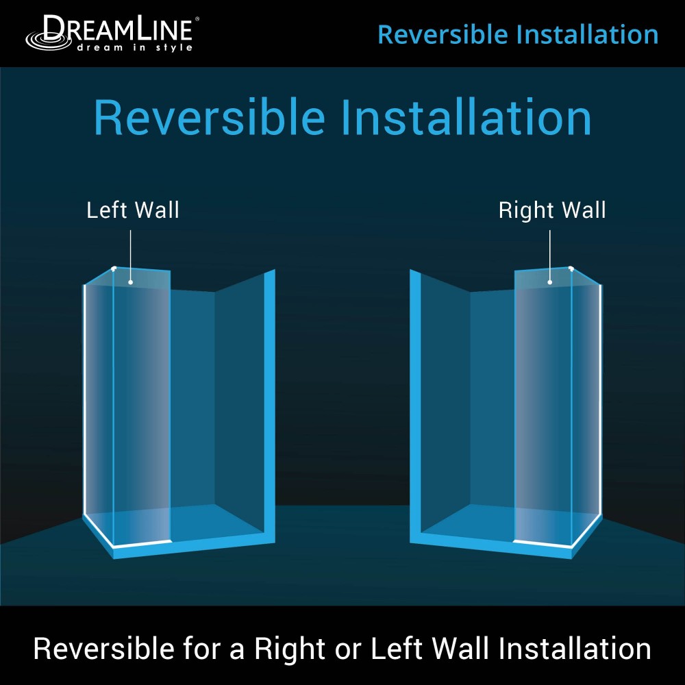 Linea Two Adjacent Frameless Shower Screens 30 in. and 34 in. W x 72 in. H, Open Entry Design in Brushed Nickel