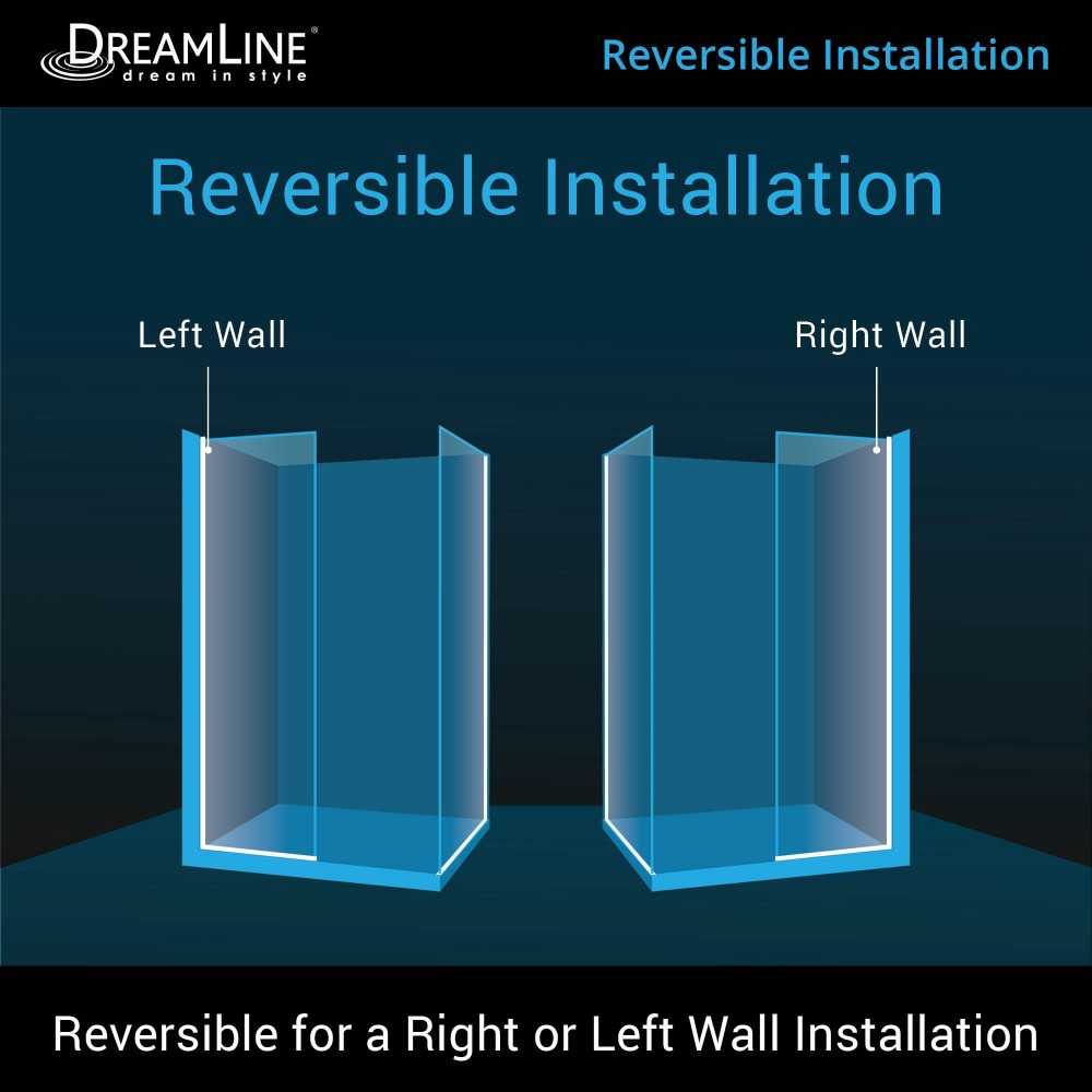 Linea Two Individual Frameless Shower Screens 34 in. and 30 in. W x 72 in. H, Open Entry Design in Chrome