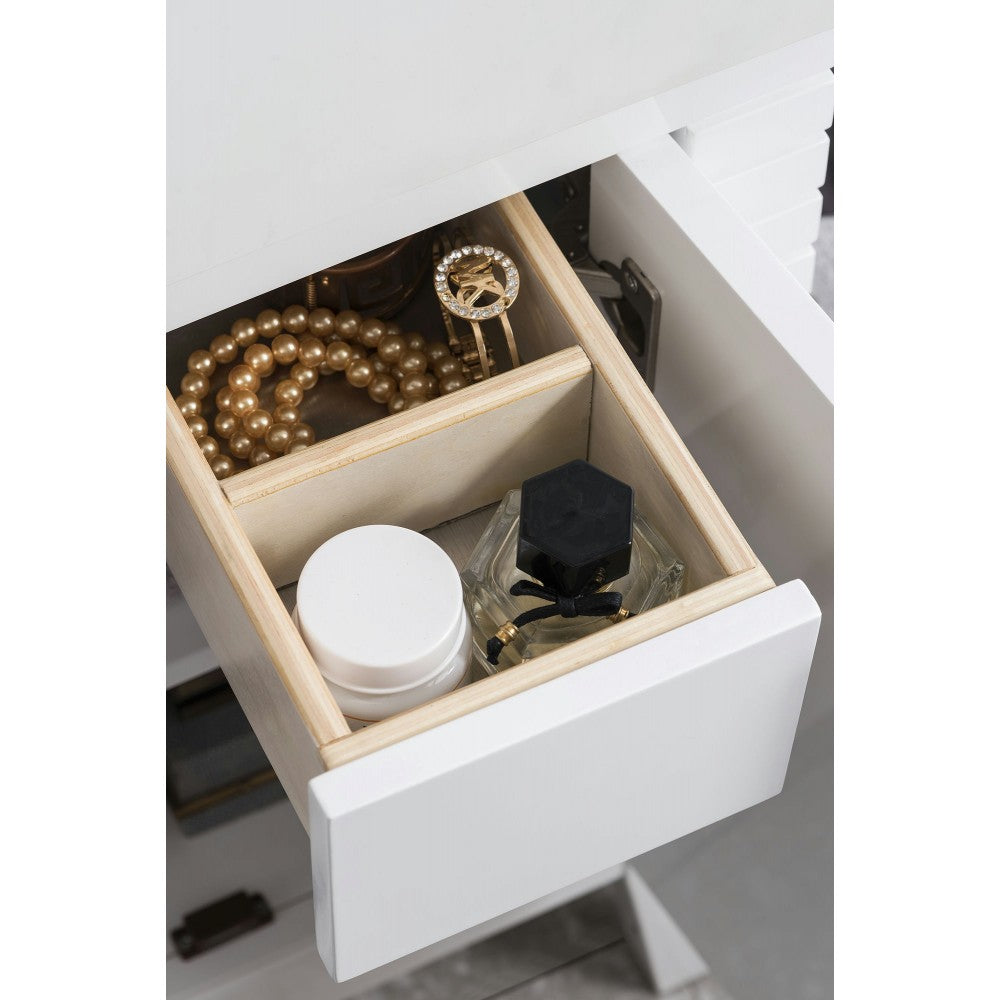 Linear 36" Single Vanity, Glossy White w/ Glossy White Composite Top