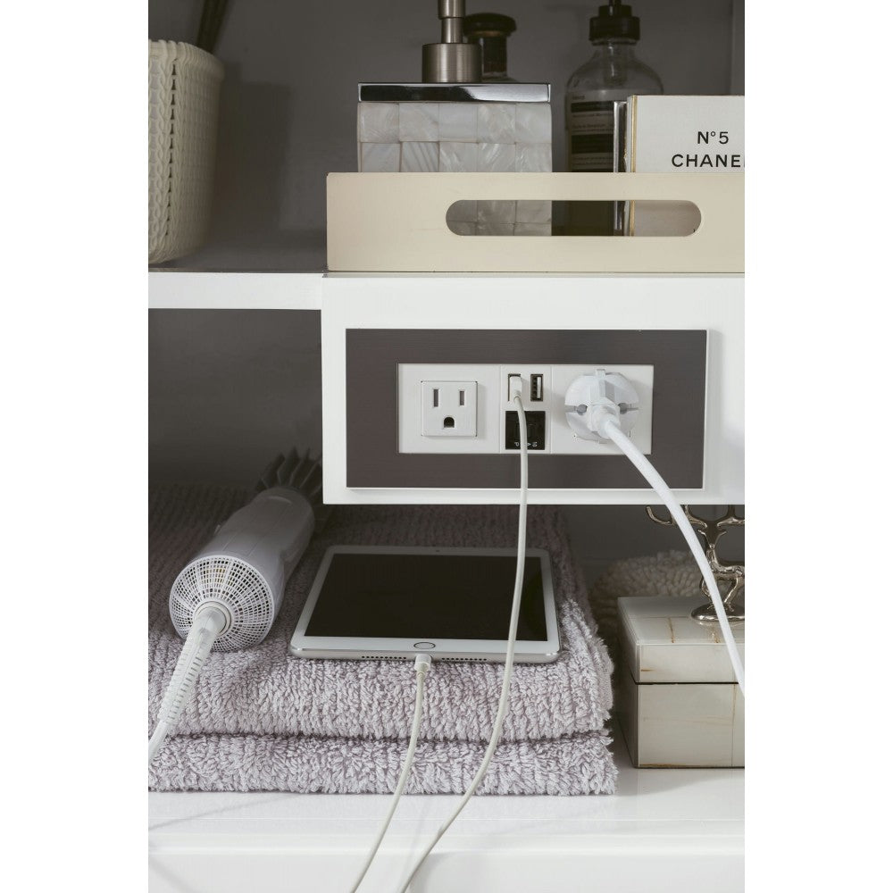 Linear 59" Double Vanity, Glossy White w/ Dusk Gray Glossy Composite Top