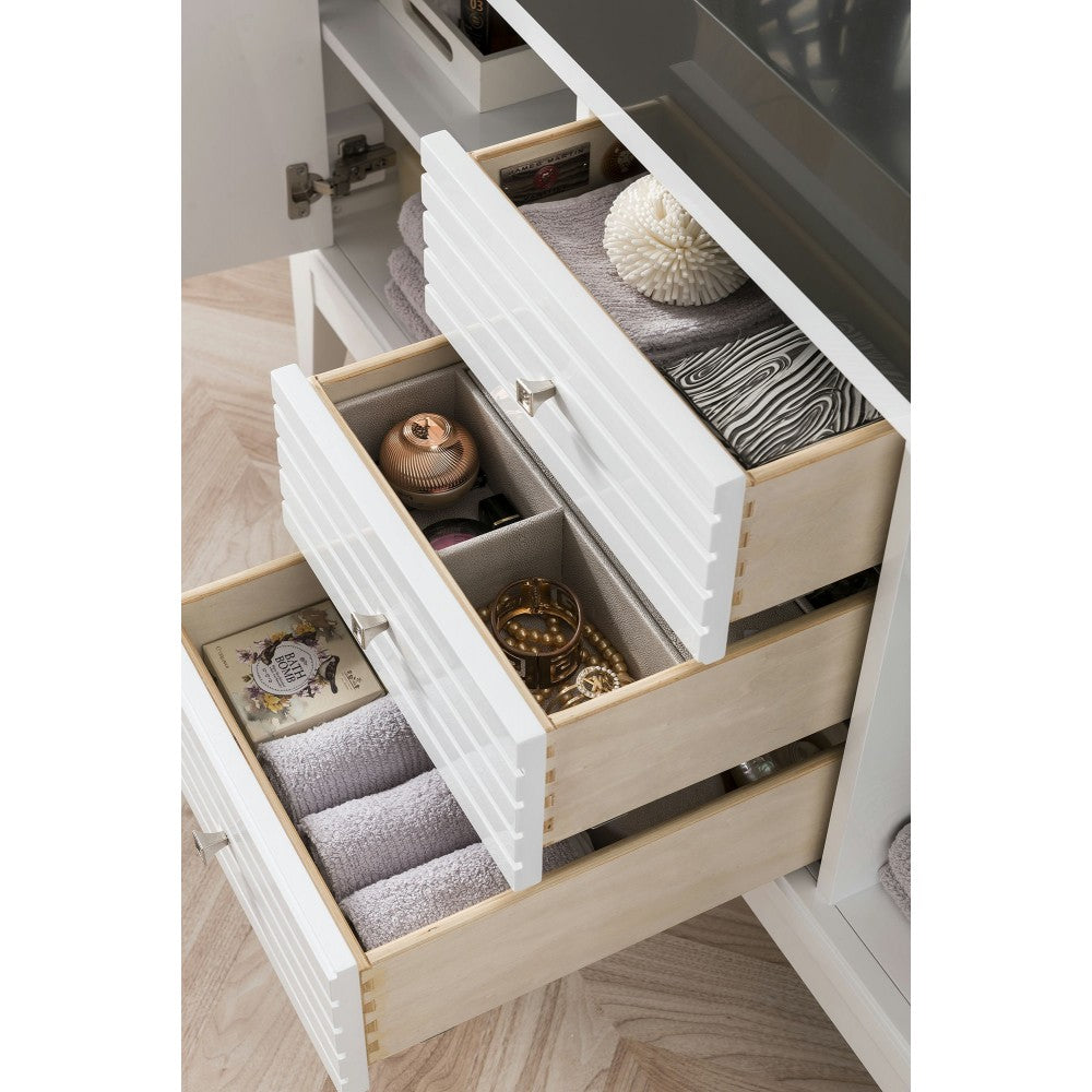 Linear 59" Double Vanity, Glossy White w/ Dusk Gray Glossy Composite Top