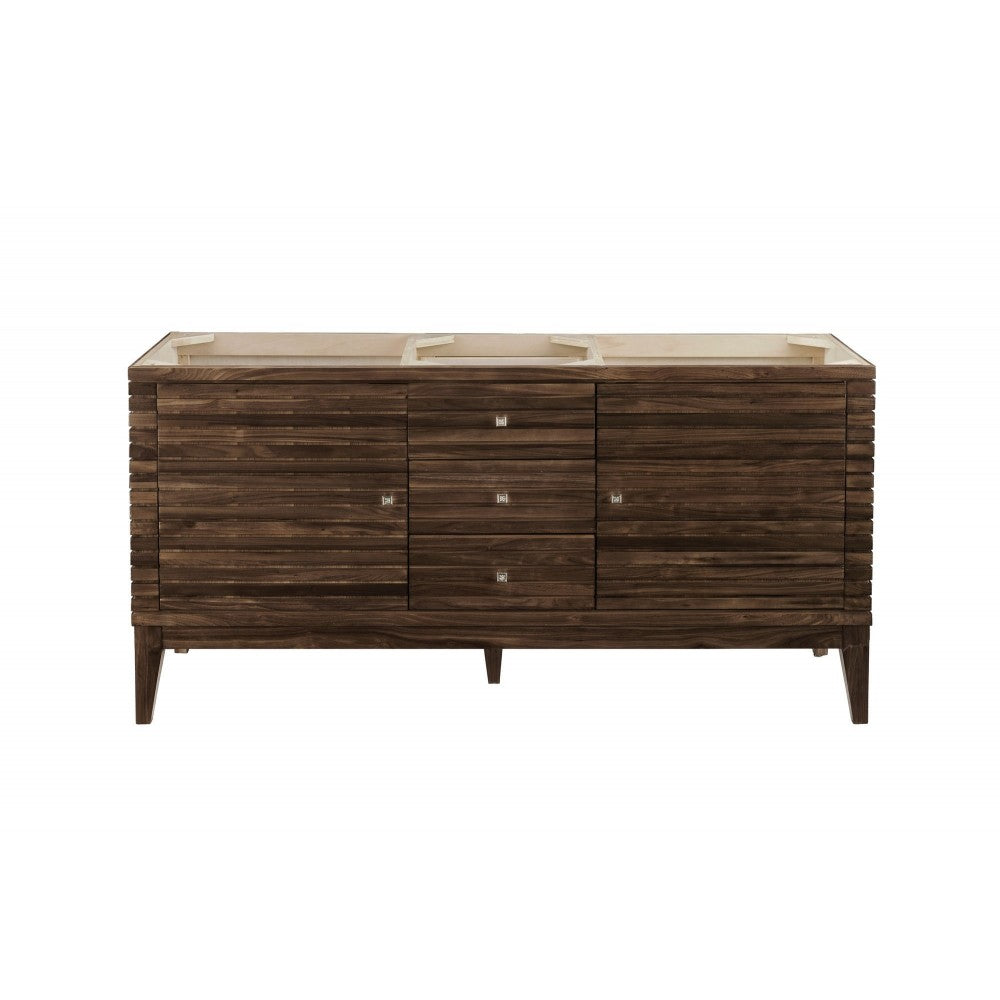 Linear 59" Double Vanity, Mid Century Walnut