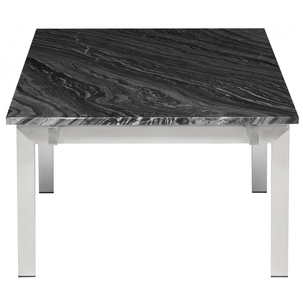 Louve Black Wood Vein Stone Coffee Table, HGNA115