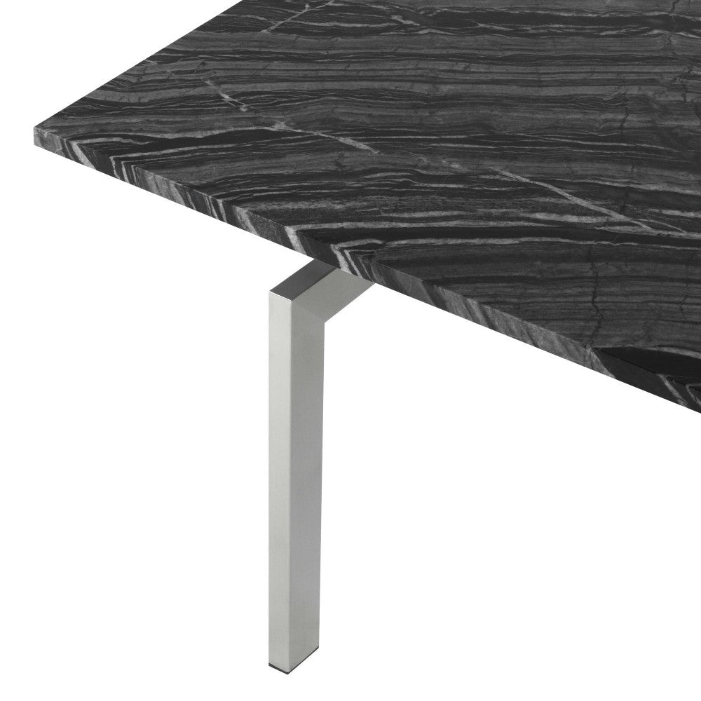 Louve Black Wood Vein Stone Coffee Table, HGNA115