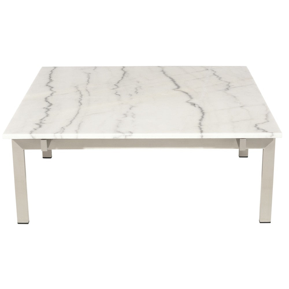 Louve White Stone Coffee Table, HGNA118