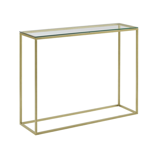 Lowell 42" Open Box Entry Table - Glass/Gold