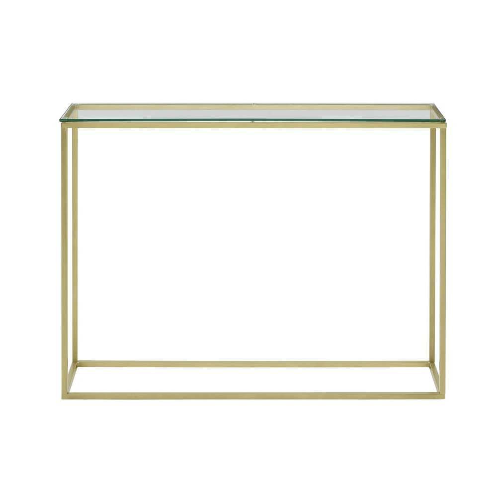 Lowell 42" Open Box Entry Table - Glass/Gold